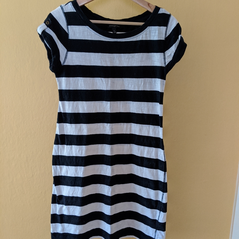 Banana Republic nautical stripe shirt dress, S